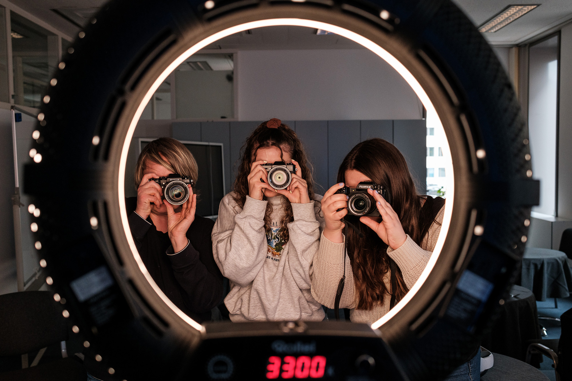 Fotografie workshop fuji ringlicht drei personen